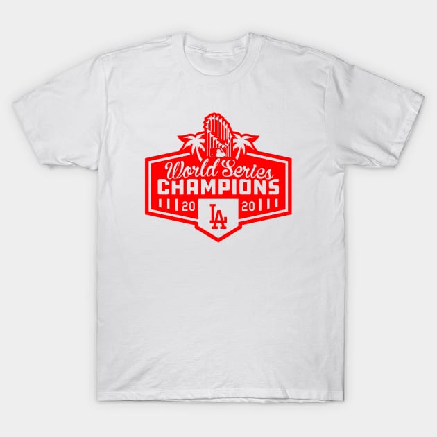 LA Dodgers Champions 3 T-Shirt by HooPet